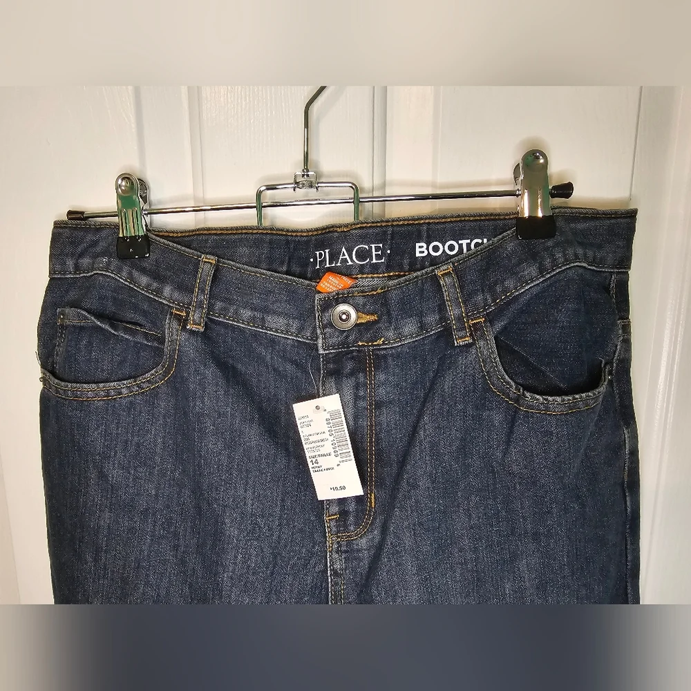 Children's Place Dark Blue Bootcut Jeans Boys Size 14 Husky NWT
